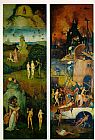 Hieronymus Bosch Famous Paintings - Paradise and Hell, left and right panels of a triptych